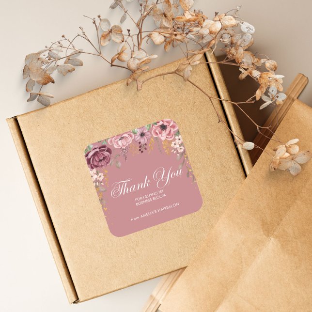 Flor Rosa Pequeña Empresa Gracias Pegatinas (Subido por el creador)