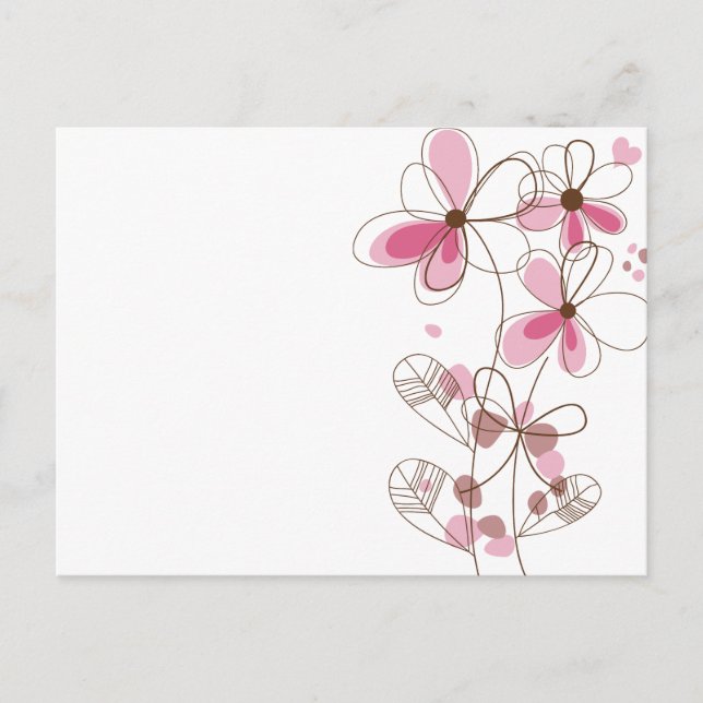 Flor rosa postal (Anverso)