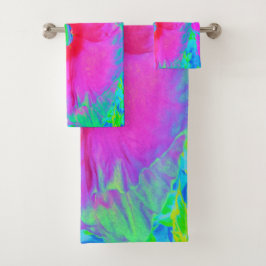 Flor rosa psicodélica y roja hibiscus