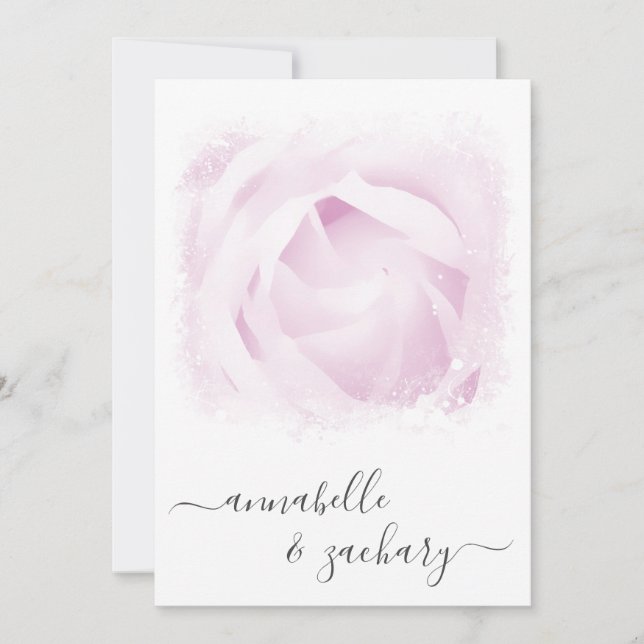 *~* Flor Rosa QR + RSVP - Invitación Boda AR8 (Anverso)