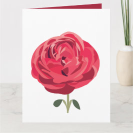 Flor Rosa Roja Floral Tarjeta de Cumpleaños Rosa R