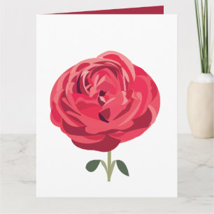 Flor Rosa Roja Floral Tarjeta de Cumpleaños Rosa R