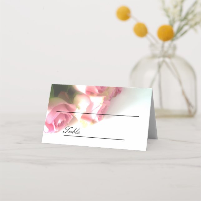 Flor rosa rosa rosa personalizada tarjetas de mesa (Anverso)