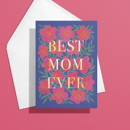 Flor rosa superposición a mejor mamá de todos