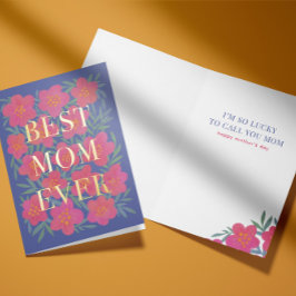 Flor rosa superposición a mejor mamá de todos