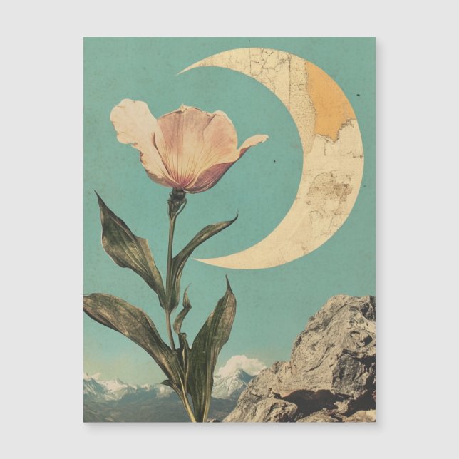 Flor rosa y luna creciente (Anverso)
