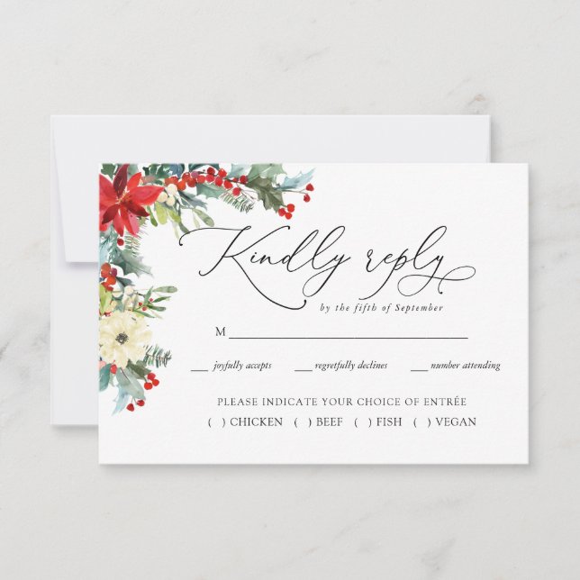 Flor Rustica | RSVP de Boda Botánico de Invierno (Anverso)