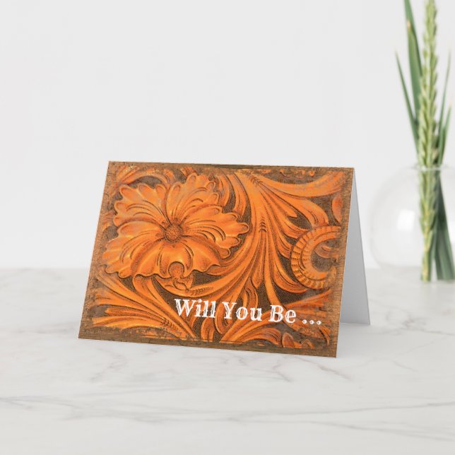 Flor Rústica Serás Mi Invitación De La Novia (Anverso)