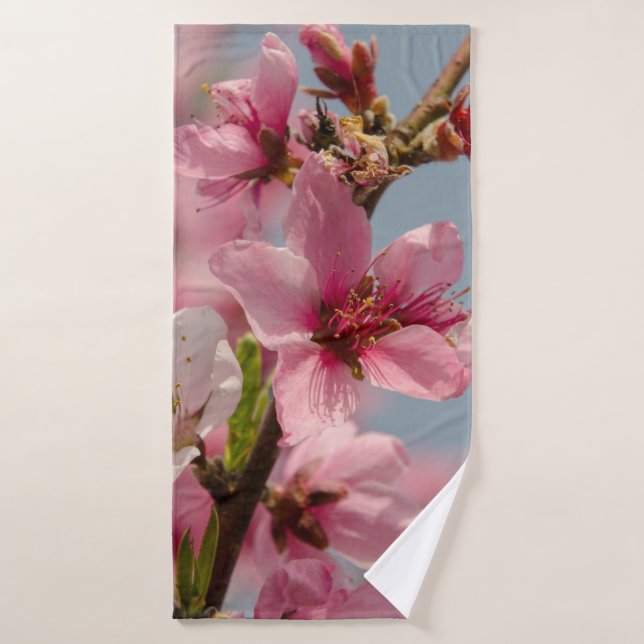 Flor sakura, fotografía japonesa rosa (Toalla de baño)