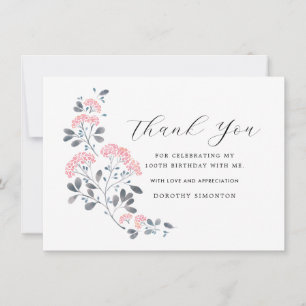 Flor salvaje rosa rustica 100 cumpleaños gracias