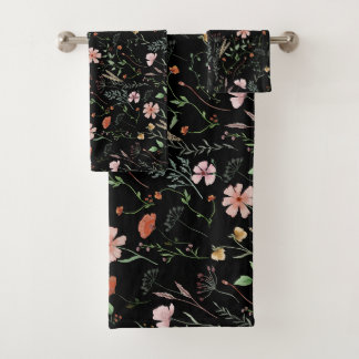 Flor silvestre acuarela boho vintage patrón floral