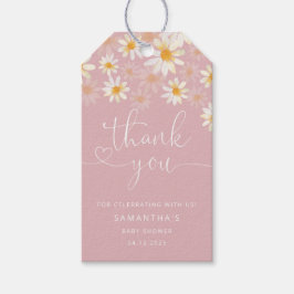 Flor silvestre acuarela Gracias Etiqueta