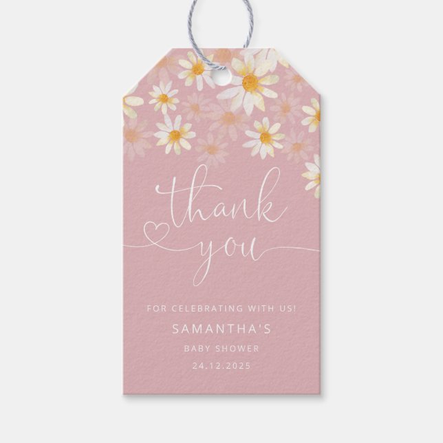 Flor silvestre acuarela Gracias Etiqueta (Anverso)