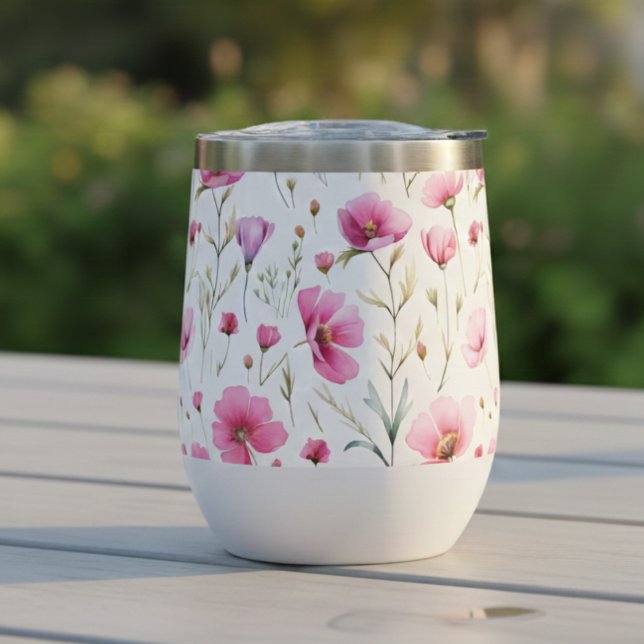 Flor silvestre acuarela rosa (Subido por el creador)