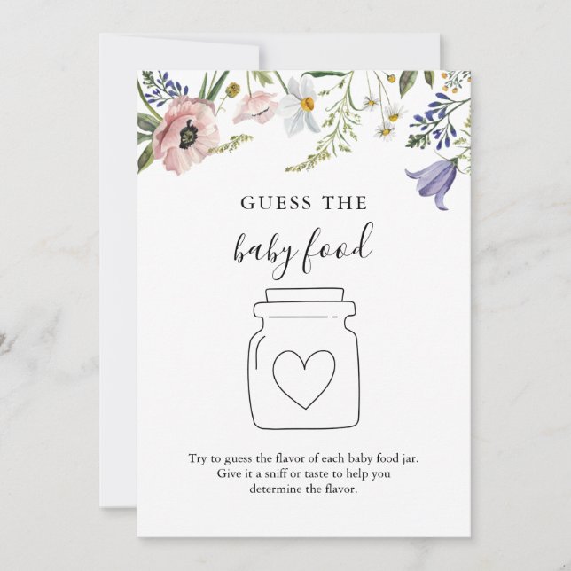 Flor silvestre adivina tarjeta de juego de comida  (Anverso)