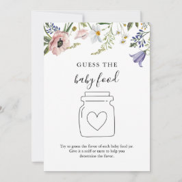 Flor silvestre adivina tarjeta de juego de comida 