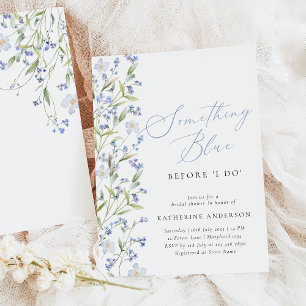 Flor silvestre algo azul novia ducha invitación