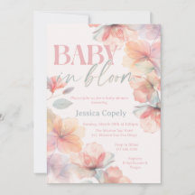 Flor silvestre, bebé en flor, invitación a baby sh
