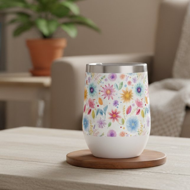 Flor silvestre boho azul morado rosa (Subido por el creador)
