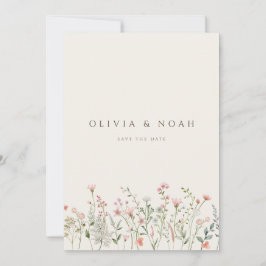 Flor silvestre Boho simple Guardar La Tarjeta De B