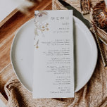 Flor silvestre caprichosa | Menú de cena Boda de m<br><div class="desc">Esta flor salvaje increíble | El menú de la cena boda de marfil es perfecto para su boda boho, sencillo y elegante. ¡Las minimalistas flores silvestres acuáticas te ayudarán a revivir tu visión! El diseño de las flores bonito blancas y doradas, con toques de morado y amarillo, completará con seguridad...</div>