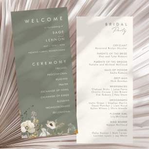 Flor silvestre caprichosa   Programa de bodas verd