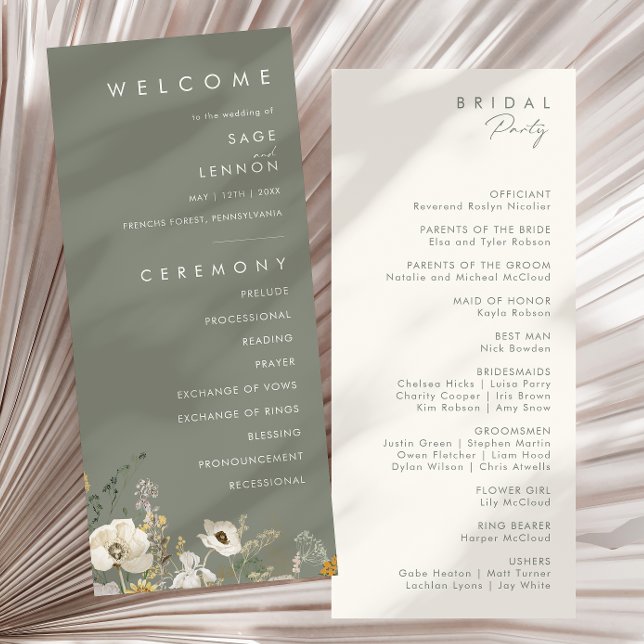 Flor silvestre caprichosa | Programa de bodas verd (Subido por el creador)