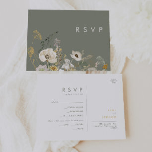 Flor silvestre caprichosa   Tarjeta RSVP de selecc