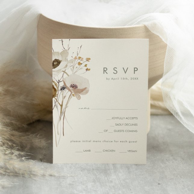 Flor silvestre caprichosa | Tarjeta RSVP de selecc (Subido por el creador)