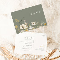 Flor silvestre caprichosa | Tarjeta RSVP de Solici