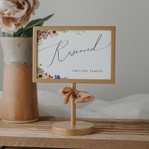 Flor silvestre colorida Rótulo reservado