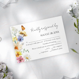 Flor silvestre colorida | Tarjetas RSVP de Boho We