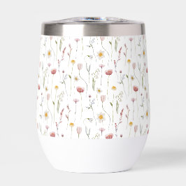 Flor silvestre de acuarela rosa polvoriento