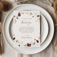 Flor silvestre de cobre de Borgoña | Tarjeta de ag