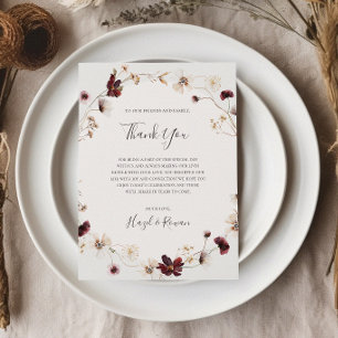 Flor silvestre de cobre de Borgoña   Tarjeta de ag