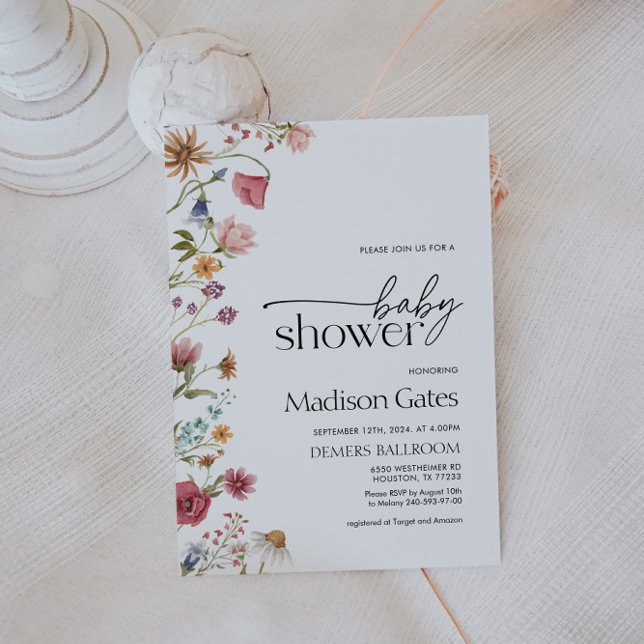 Flor silvestre de invitación a Baby Shower (Subido por el creador)