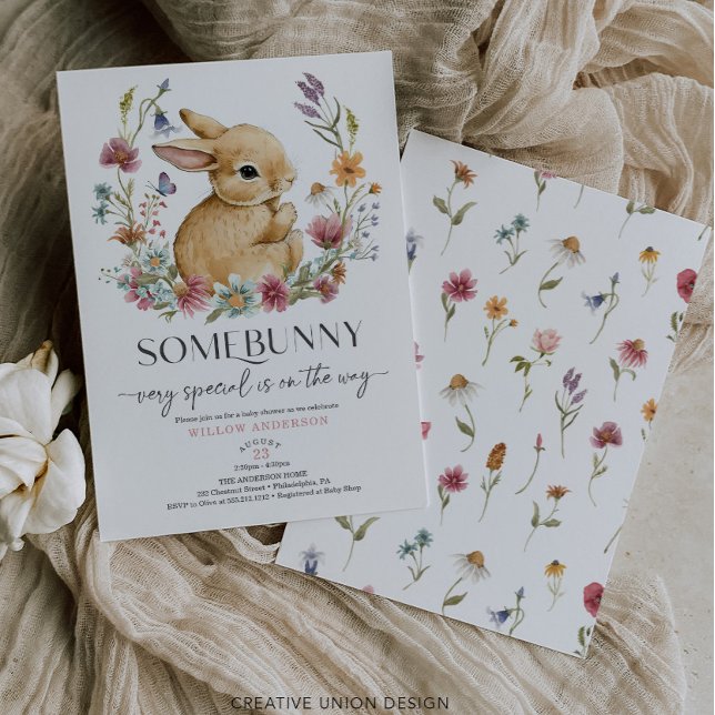 Flor silvestre de la invitación de Baby Shower som (Subido por el creador)