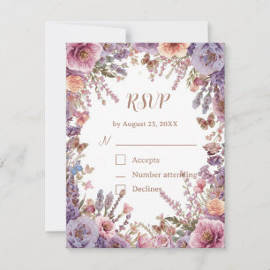 Flor Silvestre de Lavanda Rosa Prensa RSVP con Cód
