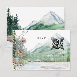 Flor Silvestre de Montaña | Código QR RSVP de Boda