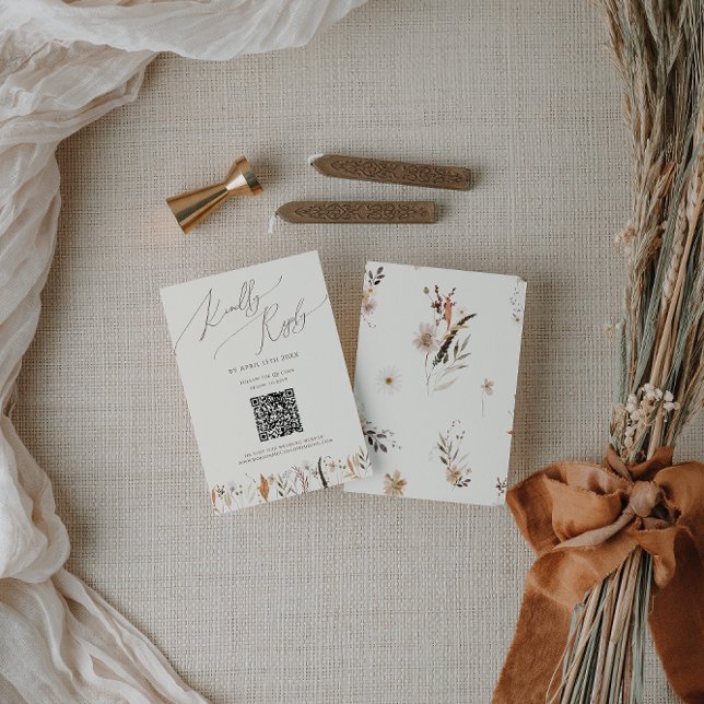 Flor Silvestre de Otoño Boho | Tarjeta de Respuest (Subido por el creador)