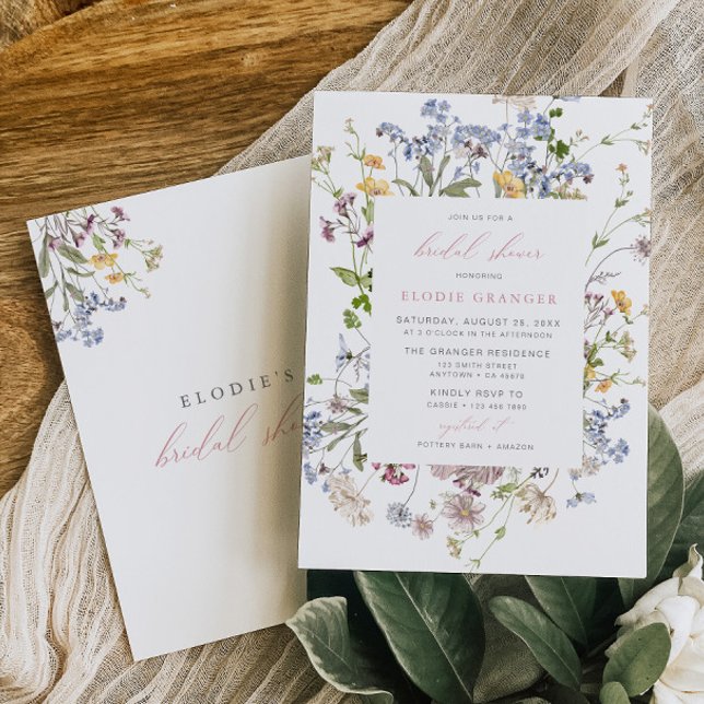 Flor silvestre ducha de novia invitación Boho Whim (Subido por el creador)