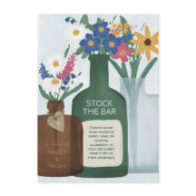 Flor silvestre en la tarjeta de clausura de bar