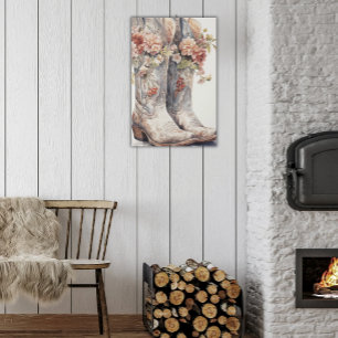 Flor silvestre enmudecida niña bota arte floral rú