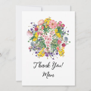Flor silvestre Gracias Tarjeta Floral Personalizad