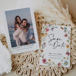 Flor silvestre Guardar la invitación de fecha