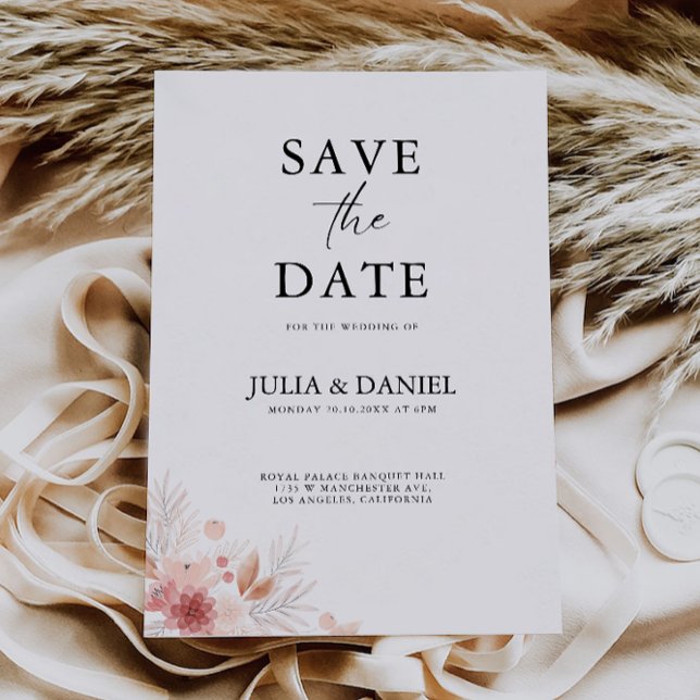 Flor silvestre Guardar la plantilla de fecha (Wildflower Save the Date Template)