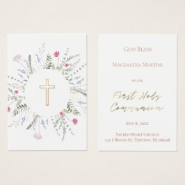 flor silvestre marco Primera tarjeta conmemorativa