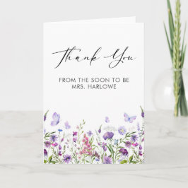 Flor silvestre mariposa gracias tarjeta de felicit