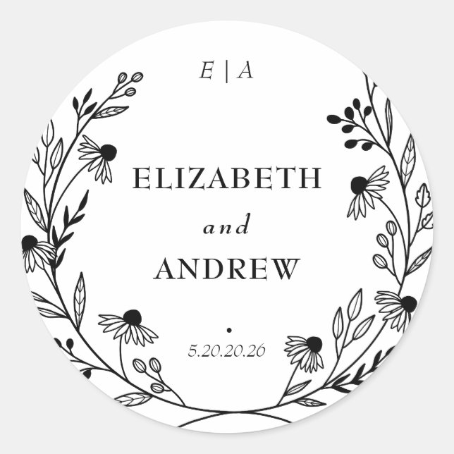 Flor silvestre mínima | Pegatinas a favor de la bo (Anverso)