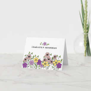Flor silvestre morada dibujada a mano personalizad